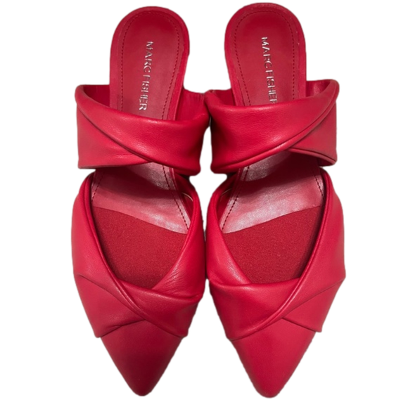 Marc Fisher Shoes - Marc Fisher Satera Mule Red Pointy Toe Kitten Style Flats Size 6.5